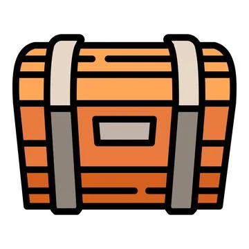Dower chest icon, outline style Stock Illustration