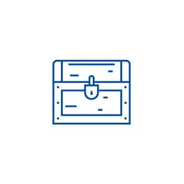 Dower chest line icon concept. Dower chest flat vector symbol, sign, outline Stock Illustration