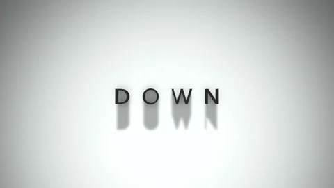 Down 3D title animation matte black text on a white background Stock Footage 300716650