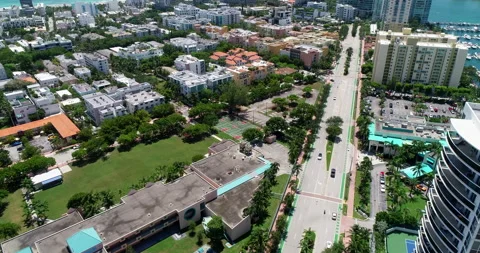 Down Alton Road in Miami Beach Stock Footage 149140237