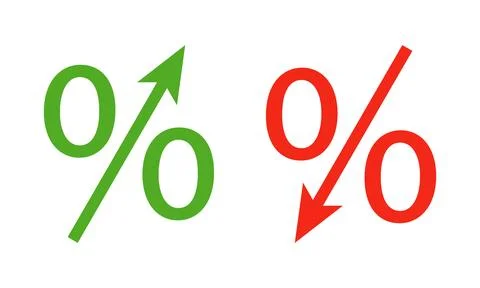 Down and up percent icon, vector financial and economy symbol ilustration Stock Illustration