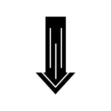 Down arrow black glyph icon. Scrolldown interface navigational button. Swipe  イラスト素材