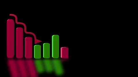 Down arrow business graph chart animation. Loss business graph icon animation. G Видео 331289026