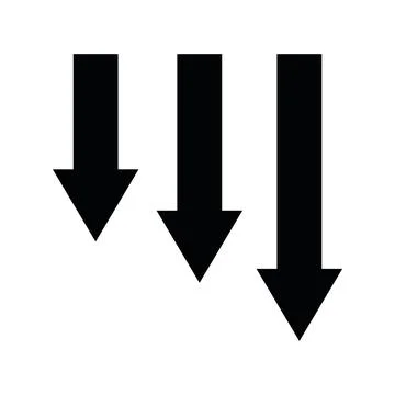 Down arrow chart icon Stock Illustration
