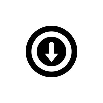 Down arrow in a circle icon. Element of minimalistic icon for mobile concept and Stock Illustration