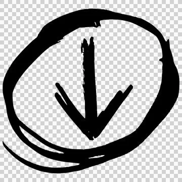 Down arrow in a circle Stock Illustration