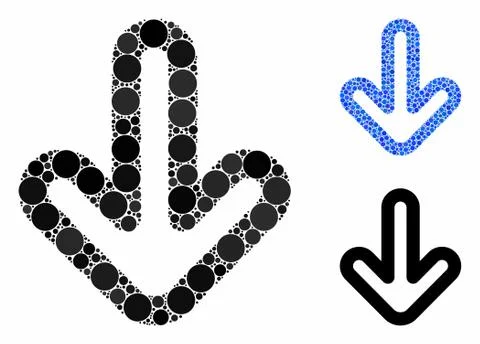 Down Arrow Composition Icon of Circle Dots Stock Illustration
