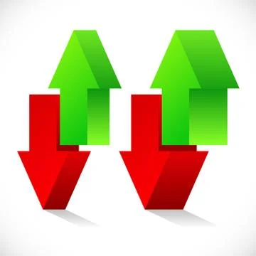 Up down arrow concept. Exchange, raise, lower, stock exchange Stock Illustration