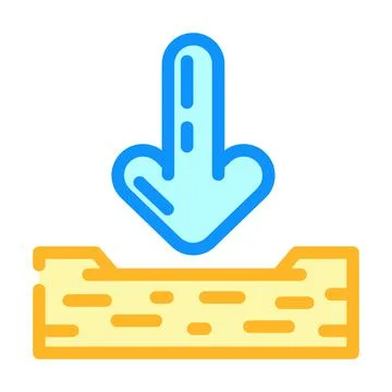 Down arrow data loading color icon vector illustration イラスト素材