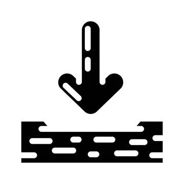 Down arrow data loading glyph icon vector illustration Illustrazione stock