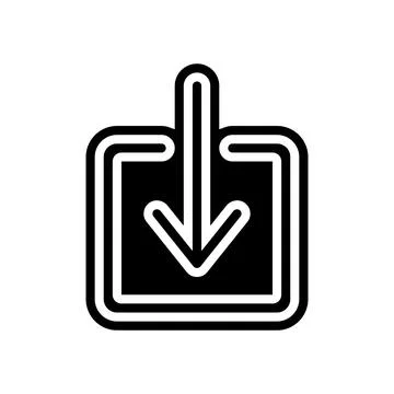 Down arrow data loading glyph icon vector illustration Stock Illustration