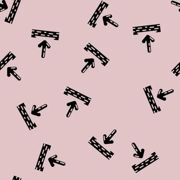 Down arrow data loading glyph vector seamless pattern Stock Illustration