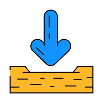 Down arrow data loading icon color illustration Stockillustratie