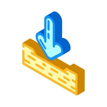 Down arrow data loading isometric icon vector illustration Illustrazione stock
