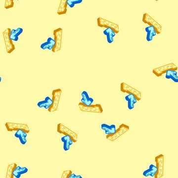 Down arrow data loading isometric icon seamless pattern 스톡 일러스트