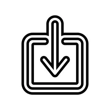 Down arrow data loading line icon vector illustration Ilustración de archivo