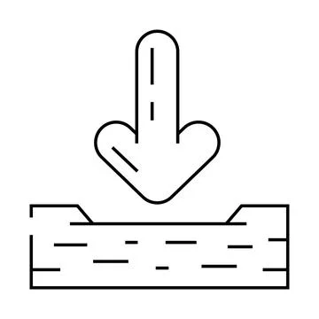 Down arrow data loading line icon vector illustration イラスト素材