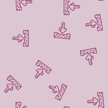 Down arrow data loading line vector seamless pattern Illustrazione stock