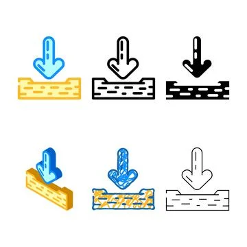 Down arrow data loading types color icon vector Stock Illustration
