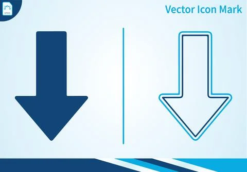 Down arrow direction icon for navigation and interface use. 스톡 일러스트