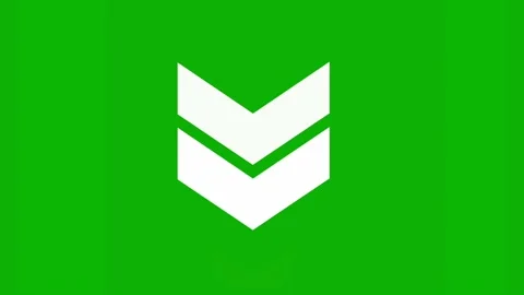 Down arrow direction sign on green background. Stock Footage 222734328