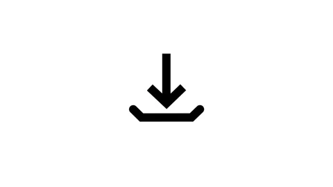 Down Arrow Download Symbol Guide Interface Icon Stock Footage 332526290