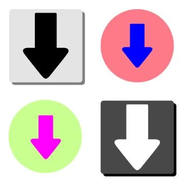 Down arrow. flat vector icon Stock Illustration