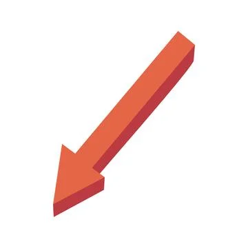 Down arrow in flat vector style. Hand drawn vector illustration Stock Illustration