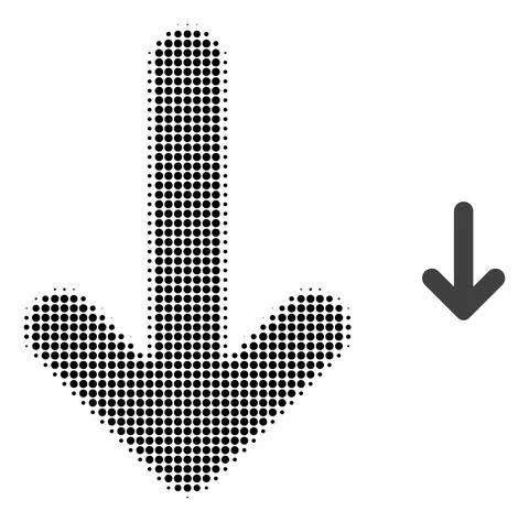 Down Arrow Halftone Dot Icon Illustrazione stock