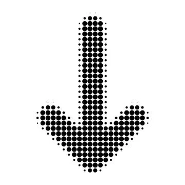 Down Arrow Halftone Dotted Icon Stock Illustration