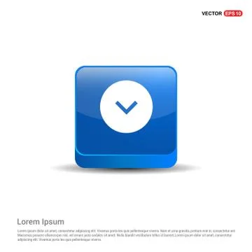 Down Arrow Icon - 3d Blue Button Stock Illustration
