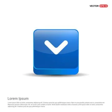 Down Arrow Icon - 3d Blue Button Stock Illustration