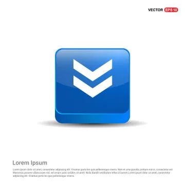 Down Arrow Icon - 3d Blue Button Ilustración de archivo