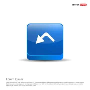 Down Arrow Icon - 3d Blue Button Stock Illustration