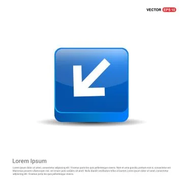 Down Arrow Icon - 3d Blue Button Stock Illustration