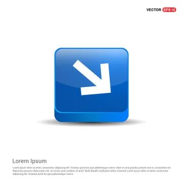 Down Arrow Icon - 3d Blue Button Ilustración de archivo