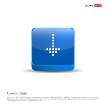 Down Arrow Icon - 3d Blue Button Stock Illustration
