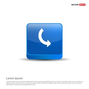 Down Arrow Icon - 3d Blue Button Stock Illustration