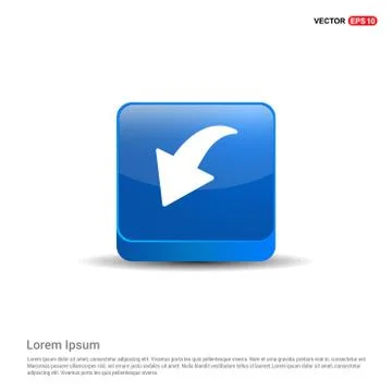 Down Arrow Icon - 3d Blue Button Stock Illustration