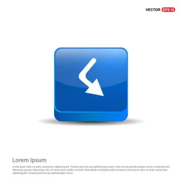 Down Arrow Icon - 3d Blue Button Ilustración de archivo