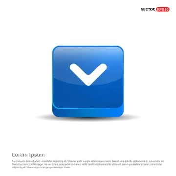 Down Arrow Icon - 3d Blue Button 库存插图