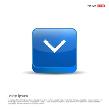 Down Arrow Icon - 3d Blue Button Stock Illustration