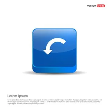 Down Arrow Icon - 3d Blue Button Stock Illustration