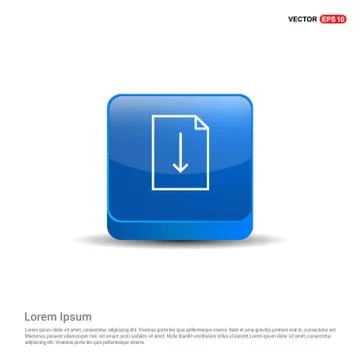 Down arrow icon - 3d Blue Button Stock Illustration
