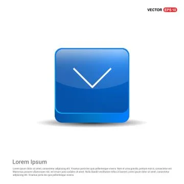 Down Arrow Icon - 3d Blue Button Stock Illustration