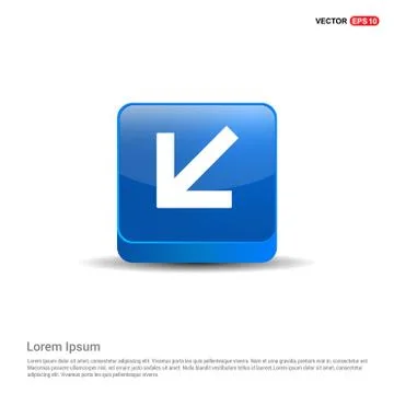 Down Arrow Icon - 3d Blue Button Stock Illustration