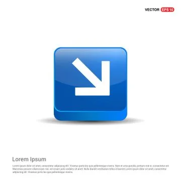 Down Arrow Icon - 3d Blue Button Stock Illustration