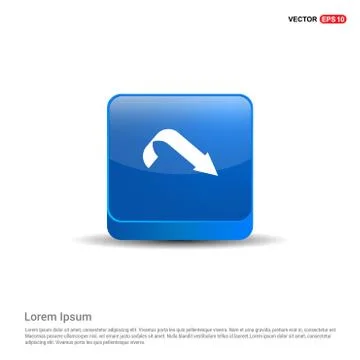 Down Arrow Icon - 3d Blue Button Stock Illustration