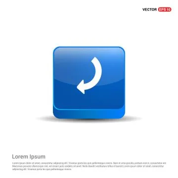Down Arrow Icon - 3d Blue Button Stock Illustration
