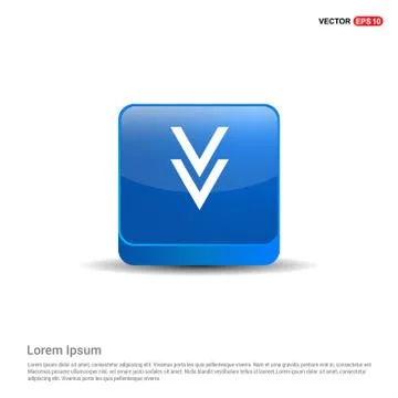 Down Arrow Icon - 3d Blue Button Ilustración de archivo